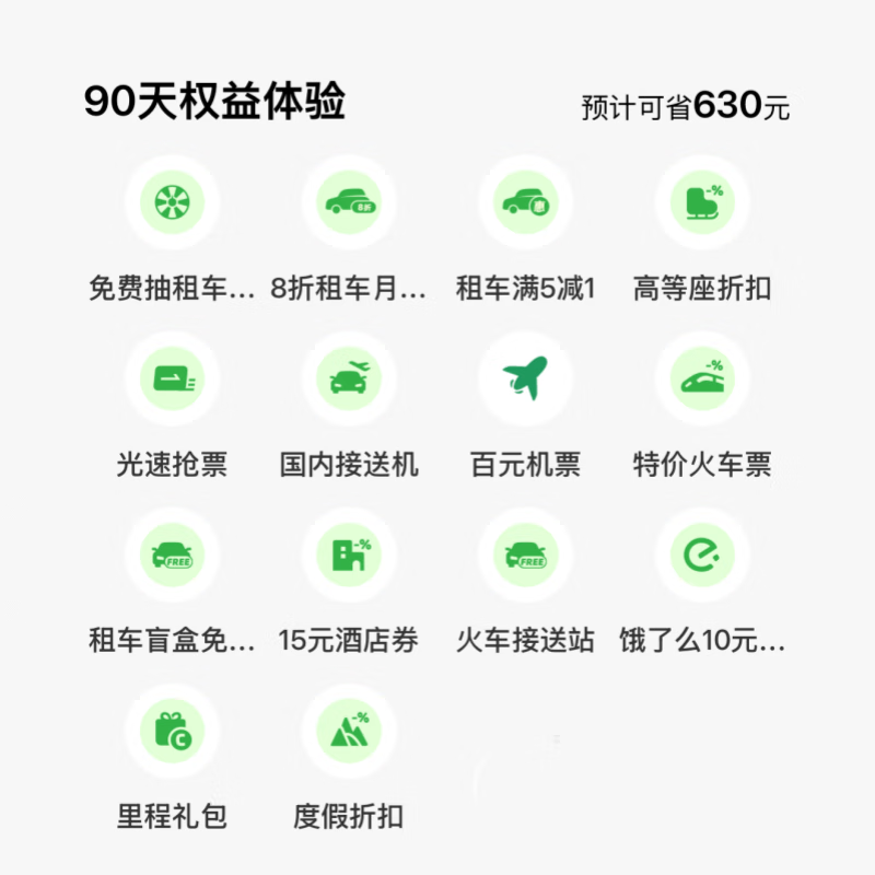 【账号直充】同程旅行租车卡『90天』接口直充丨立即到账丨24小时全天秒单！